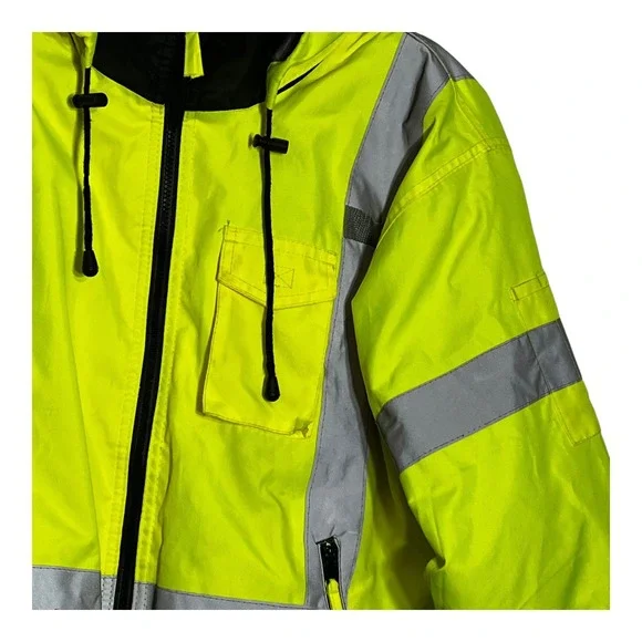 Majestic High Visibility Safety Jacket Class 3 Yellow Workwear Mens M - Picture 4 of 15